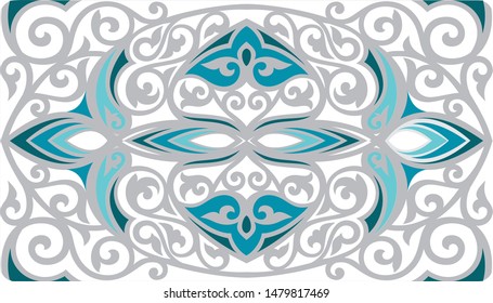 Kazakh national ornament, pattern ornament for stamping and laser engraving, Turkic style