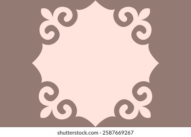 Kazakh national ornament. Vector ethnic isolated element on pale background. Asian floral abstract element of the national pattern