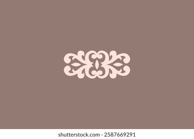 Kazakh national ornament. Vector ethnic isolated element on pale background. Asian floral abstract element of the national pattern