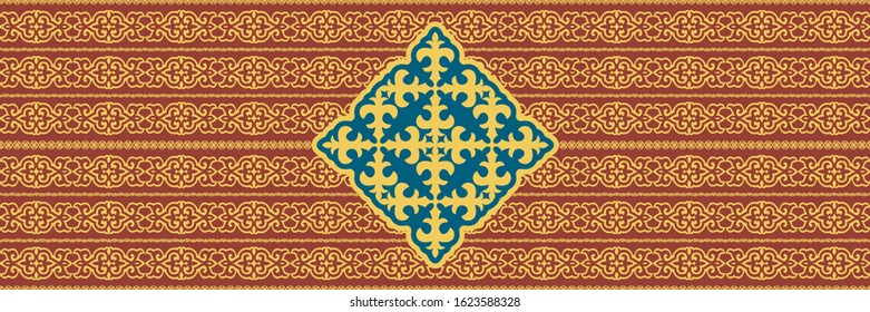 Kazakh nomadic tribes on background