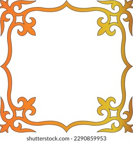 Kazakh ornament design. Vintage ornate linear ornament in Kazakh traditional style. Abstract Asian elements of the national pattern of the ancient nomads