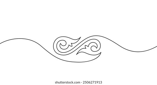 Kazakh ornament made of continuous line drawing, Vector illustration design element