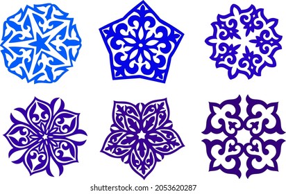 kazakh ornament pattern floral ornament