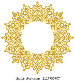 Kazakh ornamental round. Asian ornament frame
