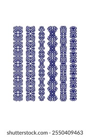 Kazakh ornaments in the form of a border, strips