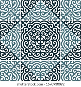 Kazakh ornaments. Seamless traditional carpet patterns of Kazakhs. Background, texture, design life of nomads. Ancient Turkic ornaments. Customs and traditions of Kazakhstan. Decorative art of nomads