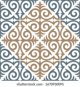Kazakh ornaments. Seamless traditional carpet patterns of Kazakhs. Background, texture, design life of nomads. Ancient Turkic ornaments. Customs and traditions of Kazakhstan. Decorative art of nomads