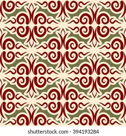 Kazakh pattern set. Traditional national ornament of Kazakhstan. Ethnic Texture of Central Asia for fabrics.  