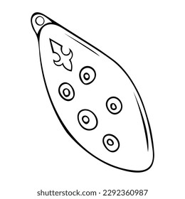 Kazakh traditional folk musiacal instrument sazsyrnai. Vector illustration