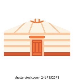 Ilustración vectorial kazaja de yurtas. Icono de yurta simple y minimalista
