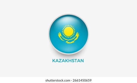 Kazajistán 3D Vector de la bandera ilustrador