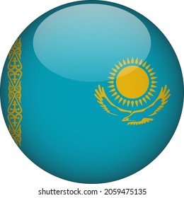 Kazakhstan 3D Rounded Country Flag Icon