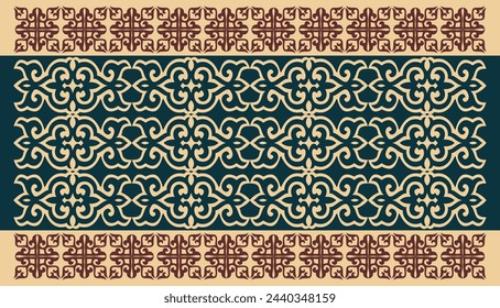 Kazakhstan asian ethno pattern background.