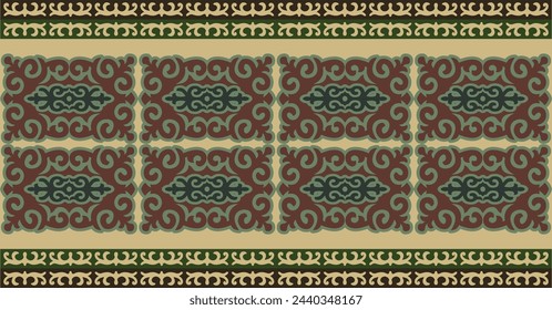 Kazakhstan asian ethno pattern background.