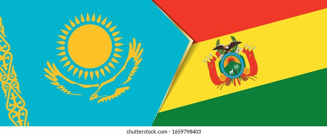 Banderas de Kazajistán y Bolivia, dos banderas vectoriales símbolo de relación o confrontación.