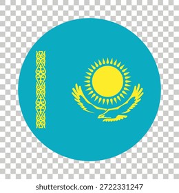 Kazakhstan Circle Round Flag Kazakhstan Flag Vector