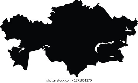 KAZAKHSTAN COUNTRY MAP VECTOR STATE ZONE DISTRICT REGION