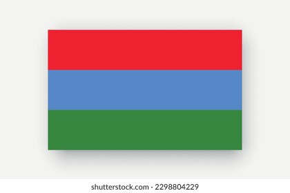 Kazakhstan .Detailed flag on white background. Vector illustration
