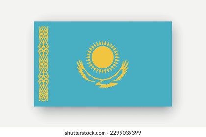 Kazakhstan .Detailed flag on white background. Vector illustration
