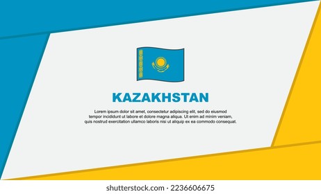 Abstrakte Vorlage für die Gestaltung der Flagge Kasachstans. Kazakhstan Independence Day Banner Cartoon Vektorgrafik. Karikatur Kasachstans