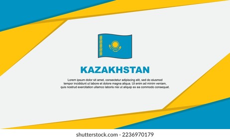 Kazakhstan Flag Abstract Background Design Template. Kazakhstan Independence Day Banner Cartoon Vector Illustration. Kazakhstan Design