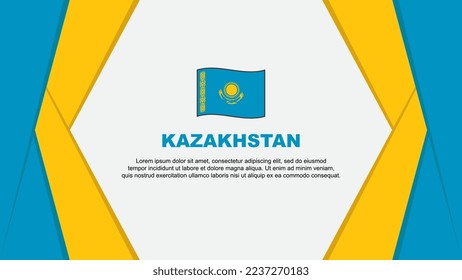 Kazakhstan Flag Abstract Background Design Template. Kazakhstan Independence Day Banner Cartoon Vector Illustration. Kazakhstan Flag