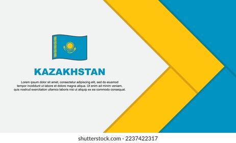 Kazakhstan Flag Abstract Background Design Template. Kazakhstan Independence Day Banner Cartoon Vector Illustration. Kazakhstan Illustration