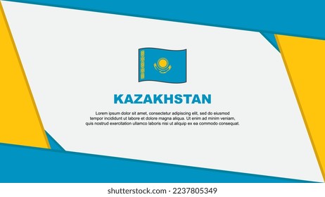 Kazakhstan Flag Abstract Background Design Template. Kazakhstan Independence Day Banner Cartoon Vector Illustration. Kazakhstan Template