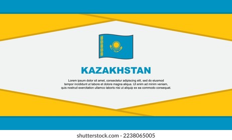 Plantilla de diseño de fondo de resumen de la bandera de Kazajistán. Ilustración del vector de caricaturas del Día de la Independencia de Kazajistán. Vector de Kazajistán