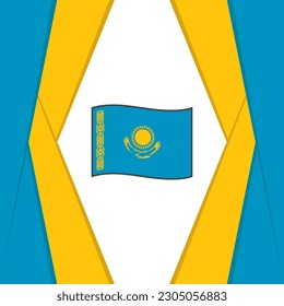 Plantilla de diseño de fondo de resumen de la bandera de Kazajistán. Afiche del Día de la Independencia de Kazajistán en medios sociales. Bandera de Kazajistán