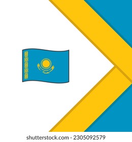 Plantilla de diseño de fondo de resumen de la bandera de Kazajistán. Afiche del Día de la Independencia de Kazajistán en medios sociales. Ilustración de Kazajistán