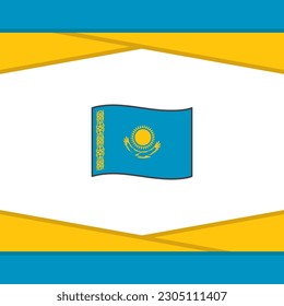 Plantilla de diseño de fondo de resumen de la bandera de Kazajistán. Afiche del Día de la Independencia de Kazajistán en medios sociales. Vector de Kazajistán