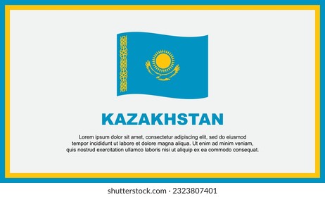 Plantilla de diseño de fondo de resumen de la bandera de Kazajistán. Banner del Día de la Independencia de Kazajistán, Ilustración de vectores de medios sociales. Bandera de Kazajistán