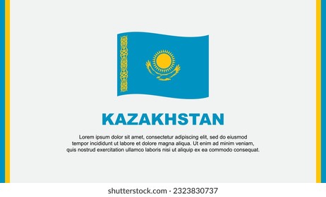 Kazakhstan Flag Abstract Background Design Template. Kazakhstan Independence Day Banner Social Media Vector Illustration. Kazakhstan Cartoon