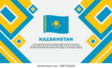 Kazakhstan Flag Abstract Background Design Template. Kazakhstan Independence Day Banner Wallpaper Vector Illustration. Kazakhstan Cartoon