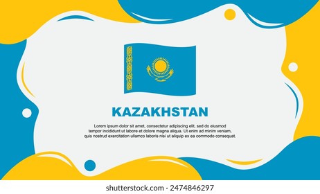 Plantilla de diseño plano de fondo Abstractas de la bandera de Kazajistán. Ilustración vectorial del Fondo de pantalla de Anuncio del Día de la Independencia de Kazajistán. Antecedentes de Kazajistán