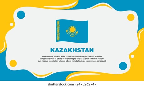 Kasachstan Flag Abstrakten Hintergrund Flat Design Vorlage. Kasachstan Unabhängigkeitstag Banner Bildschirmhintergrund Vektorillustration. Kasachstan-Cartoon