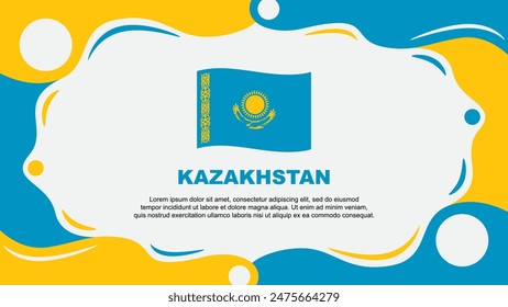 Kazakhstan Flag Abstract Background Flat Design Template. Kazakhstan Independence Day Banner Wallpaper Vector Illustration. Kazakhstan Vector