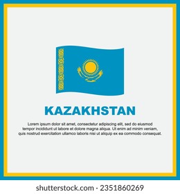 Plantilla de diseño de fondo de la bandera de Kazajistán. Afiche del Día de la Independencia de Kazajistán en medios sociales. Bandera de Kazajistán