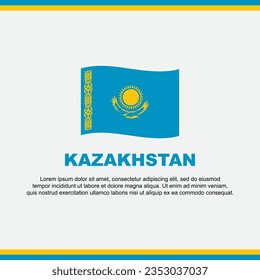 Plantilla de diseño de fondo de la bandera de Kazajistán. Afiche del Día de la Independencia de Kazajistán en medios sociales. Diseño de Kazajistán