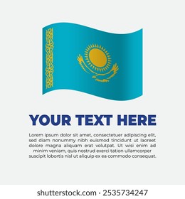 Kazakhstan Flag Banner Background Template
