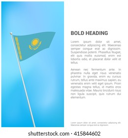 Kazakhstan flag Brochure - Vector Flyer Cover Page Design