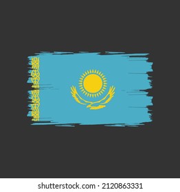 Kazakhstan flag with brush stroke background
