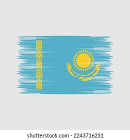 Ilustración del vector del pincel de bandera de Kazajistán