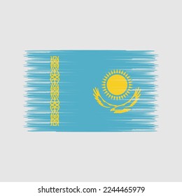 Kazakhstan Flag Brush Vector Illustration