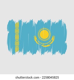 Ilustración del vector del pincel de bandera de Kazajistán