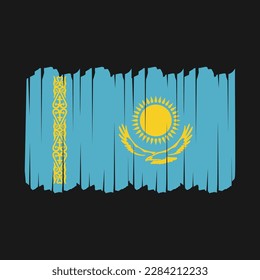 Kazakhstan Flag Brush Vector Illustration