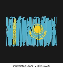Kazakhstan Flag Brush Vector Illustration