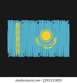 Ilustración del vector del pincel de bandera de Kazajistán