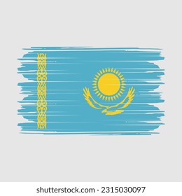 Kazakhstan Flag Brush Vector Illustration
